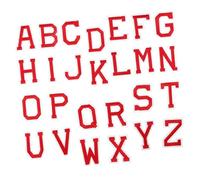 AUTSUPPL 26 pièces Lot de Patches Thermocollants Lettres Brodées A-z pour Vêtements Jeans Sacs Chapeaux Patchs Alphabet Rouges pour Réparation et Décoration Textile