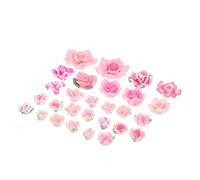 AUTSUPPL 28 pièces Charms Fleurs Pâte Polymère Accessoires DIY Décorations pour Coques Téléphone et Bijoux Hair Clips Rose