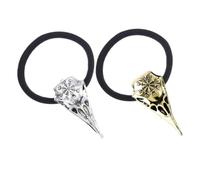AUTSUPPL 2pièces Élastiques à Cheveux Avec Motif De Crâne Accessoires De Coiffure Vintage Pour Femmes Et Filles