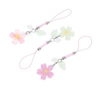 AUTSUPPL 3 pièces Charm Phone Strap Set With Cherry Blossom Pendant Vibrant Phone Chain For Women Accessories