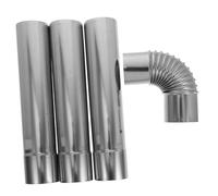 AUTSUPPL 3 pièces Conduit de Cheminée Inox avec Tube Droit et Coude pour Chauffe-eau Gaz et Facile à Installer