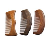 AUTSUPPL 3 pièces Peigne Bois de Santal Antistatique Massage Du Chevelu Coiffage Naturel Vintage sans Plastique pour Soins Capillaires