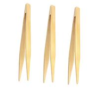 AUTSUPPL 3 pièces Pinces Bambou pour Cuisine Service Buffet et Barbecue Pinces Alimentaires Polyvalentes pour Salade et Fromage Ustensiles Durables et Sûrs pour Mains