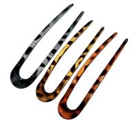 AUTSUPPL 3 pièces U Shape Hair Fork Set Acetate Leopard Print Hair Stick For Women Buns French Roll Accessories