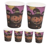 AUTSUPPL 30 Pièces Gobelets Carton Jetables Halloween Motif Citrouille pour Fête Anniversaire Décorations Table Fête Saisonnière
