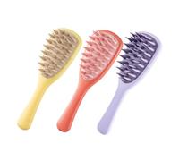 AUTSUPPL 3pièces Brosse De Massage Et Nettoyage Du Chevelu Avec Manche Set De Brosses Pour Types De Cheveux Démêlage Et Exfoliation Douce