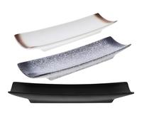 AUTSUPPL 3pièces Plateau Rectangulaire Céramique pour Sushi Lot de Style Japonais Assiettes à Sushis Vintage pour Restaurant et Dîner à Domicile Vaisselle Pratique et Style Plusieurs styles