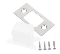 AUTSUPPL 4 ensembles Plaques de Renfort Serrure Inox Résistantes pour Portes Intérieures Kit avec Vis Pêne pour Sécurité Renforcée