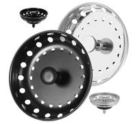 AUTSUPPL 4 pièces Bouchons Évier INOX pour Drains US Standard Crépine Panier avec Installation Push-Draw Compatible Évier Rectangulaire Étroit Filtration Anti-Obstruction