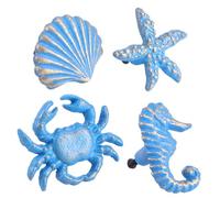 AUTSUPPL 4 pièces Boutons en Fonte Lot de Poignées Décoratives Animaux Style Marin Créatif pour Armoire Commode et Chambre Garçon Fille Design Robuste Fer Couleurs Couleur Aléatoire