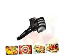 AUTSUPPL 4 pièces Coupe-légumes Rondelles Multifonction Trancheuse Fruits et Légumes Ronde Pince Manuelle Inox avec Ressort Outil Cuisine pour Citron Pomme de Terre et Tomate Noir