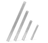 AUTSUPPL 4 pièces Lot de Règles Acier Inoxydable Outils de Mesure Métalliques pour École et Dessin Technique