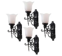 AUTSUPPL 4 pièces Miniature Wall Lamp Model Set DIY Table Decor Realistic Dollhouse Accessory Lights Compact and Easy to Install for Creative Landscape Ornaments