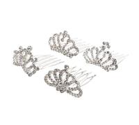 AUTSUPPL 4 pièces Peignes Couronne Garçon Fille avec Strass Brillants Accessoires Cheveux pour Filles Tiara Décorative et Confortable pour Anniversaire et Mariage