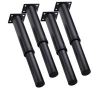 AUTSUPPL 4 pièces Pied de Meuble Réglable Fer Noir Support Stable et Robuste Hauteur Ajustable Jusqu à Adapté pour Canapés Tables et Armoires