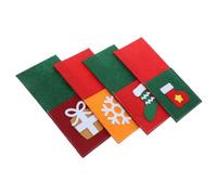 AUTSUPPL 4 Pièces Pochette à Couverts en Feutre, Décor de Table Festif | Style Xmas Classique, Légère et Adorable, pour Service de Banquet et Tables de Dîner, Usage Professionnel Style Aléatoire