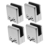 AUTSUPPL 4 pièces Support Mural Inox pour Étagère Verre Rectangulaire Lot de Pinces Antidérapantes pour Cuisine Salle de Bain Cabinet Vitrines