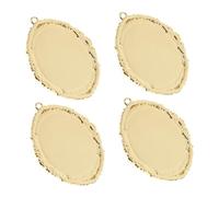 AUTSUPPL 4 Pièces Supports Pendentifs Ovales Baroques Or pour Création Bijoux DIY Cadres Photo Élégants pour Colliers Artisanaux et Breloques