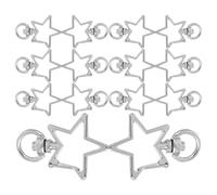 AUTSUPPL 40 Mousquetons Porte-clés Étoiles en Alliage Métallique Argenté avec Anneaux Pivotants, Fermoirs à Griffes pour Création de Bijoux, Accessoires DIY Polyvalents, Lot de 40 Pièces