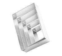AUTSUPPL 5 pièces Rectangulaires Acier Inoxydable pour Biscuits Moule à Pâtisserie Polyvalent pour Gâteaux et Sablés pour Découpe Facile et Nettoyage Rapide