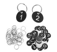 AUTSUPPL 50 Pièces Lot de Étiquettes Numérotées Plastique Rondes avec Anneaux Identifiants Métalliques pour Bagages Clés et Organisation Maison Bureau Dortoir et Casier