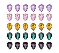 AUTSUPPL 50pcs Strass à Coudre en Verre 13x18mm Goutte D'eau Griffe Cristal Multicolore Léger Haute Pureté pour Vêtements Bijoux Couture Couleur Aléatoire