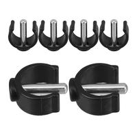 AUTSUPPL 6 Pièces Clips de Verrouillage pour Canne et Béquille, Pince à Goupille C, Abs Acier, Noir, pour Cannes Réglables et Barres D'appui Wc, Seniors