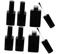 AUTSUPPL 6 pièces Flacons Vernis à Ongles Verre Petits Flacons Carrés Noirs Recharges avec Pinceau Intégré Bouteilles Étanches pour Gel et Vernis à Ongles Pratiques pour Voyage et Nail Art
