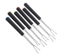 AUTSUPPL 6 pièces Fourchettes Fondue Télescopiques Acier Inoxydable Fourchettes à Tremper Chocolat et Fromage Bâtons Grillades et Rôtissage Portable pour Camping et Pique-