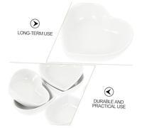 AUTSUPPL 6 pièces Lot de Assiettes Blanche Forme de Cœur pour Sauces et Condiments Plats à Trempette Multifonctions pour Cuisine Barbecue Restaurant et Repas Plein Air Réutilisable