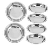 AUTSUPPL 6 pièces Lot de Assiettes Rondes Acier Inoxydable Bols à Sauce et Condiments Petits Plats de Dipping pour Tapas Sushis et Épices