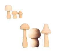 AUTSUPPL 6 pièces Lot de Champignons à Peindre Jouets DIY Décoratifs Naturel Jouets de Dessin et Ornements Artisanaux pour Garçon Fille et Adultes