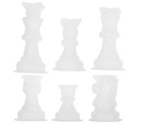 AUTSUPPL 6 pièces Moule Silicone Formes Échecs pour Bougies DIY Fondant et Artisanat Compact et Facile à Utiliser