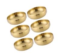 AUTSUPPL 6 pièces Set de Mini Bols à Sauce Acier Inoxydable Doré Bols Ronds pour Dips Kimchi et Apéritifs Design Élégant pour Repas à Domicile et Fêtes