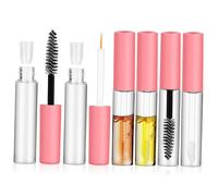 AUTSUPPL 6 pièces Tubes de Mascara Vides Roses Réutilisables avec Baguettes Applicatrices Contenants Rechargeables pour Mascara Eyeliner et Gloss à Lèvres Flacons Cosmétiques Portables et