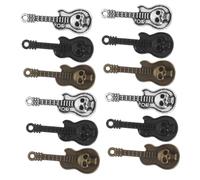AUTSUPPL 60 Pièces Mini Guitar Charms Vintage Skull Pendant Alloy Music Theme Jewelry Making For Bracelets Necklaces Earrings Halloween Craft