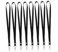AUTSUPPL 8 pièces Lanières Porte-badge Tour de Cou Large avec Crochet Alliage de Zinc Noir Porte Carte Identité pour Bureau École Voyage et Extérieur