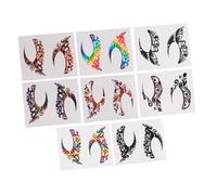 AUTSUPPL 8paires Autocollants De Tatouage Temporaire Yeux Pochoirs Eyeliner Ombre à Paupières Maquillage Stickers Décoration Du Visage