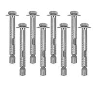 AUTSUPPL 8pcs Vis D'ancrage M6 X 60 en Acier Inoxydable Argenté, Résistantes aux Vibrations, Fixation Stable pour Murs en Briques, pour Chantiers Humides