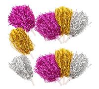 AUTSUPPL 9 Pièces Pompons de Cheerleading à Main, Pet | Effet Visuel et Tactile, Éclat Ajouté, Esprit D’équipe, Usage Réutilisable, Matchs et Activités Extérieures