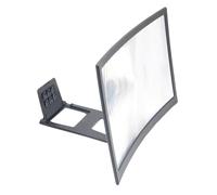 AUTSUPPL Amplificateur d'Écran Incurvé 12 Pouces pour Smartphone Loupe d'Écran 3D sans Pile en Acrylique et ABS Support Pratique Noir pour Regarder Films et Jeux Compatible la Plupart