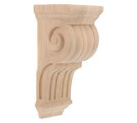 AUTSUPPL Applique Bois Sculpté Console d'Angle en Bois Massif Style Colonne Romaine pour Décoration Murale et Meubles Finition Naturelle 8X17X8Cm