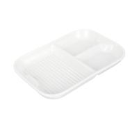 AUTSUPPL Assiette Céramique Compartimentée Sections pour Repas Séparés Résistante Chaleur Facile à Nettoyer Déjeuner et Design Scandinave Moderne Blanc