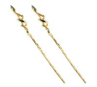 AUTSUPPL Baguettes à Cheveux Serpent Dorées, Lot de 2 Bâtonnets en Alliage Strass, Accessoires pour Chignons et Tresses, Femmes et Filles, Usage Quotidien et Mariage