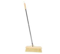 AUTSUPPL Balai à Poils Souples à Manche Long 120 Cm en Bois Naturel Poils Blancs Anti-statiques pour Ménage Intérieur la Cuisine Nettoyage Sols Carrelés et Tapis