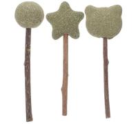 AUTSUPPL Bâtonnets à Mâcher Dentaire Interactif pour Chat Lot de 3 en Herbe à Chat Naturelle Verte pour Favoriser L’hygiène Bucco-Dentaire en Chambre ou Salon