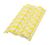 AUTSUPPL Bâtonnets de Barbe à Papa Rayés Jaune Blanc 50 Pièces en Papier 10 X 300 MM pour Machines Automatiques Accessoires Événementiels