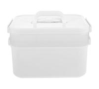 AUTSUPPL Boîte à Outils de Manucure Blanche Multifonction, Boîte de Rangement Pratique à Poignée, Capacité Multi-couches pour Vernis à Ongles et Accessoires Nail Art, Usage Professionnel