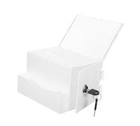 AUTSUPPL Boîte à Propositions Acrylique Transparente avec Serrure et Clé Urne Verrouillable pour Dons Tirages Au Sort et Cartes de Visite Boîte de Vote sur Pied pour Réunions Expositions