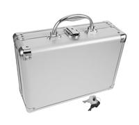 AUTSUPPL Boîte de Rangement Aluminium avec Poignée et Serrure à Clé Mallette Robuste Couches Mousse pour Outils Documents et Équipements Électroniques Transport Portable Polyvalent
